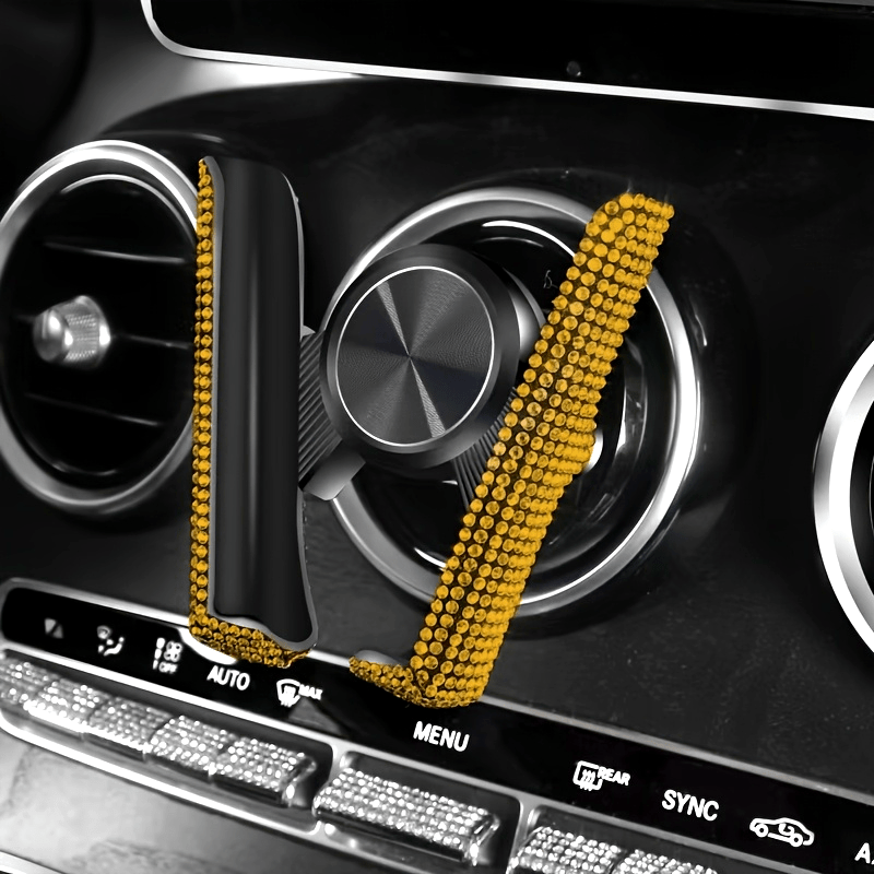 Soporte universal para teléfono de coche con diamantes de PVC, soporte de ventilación para navegación