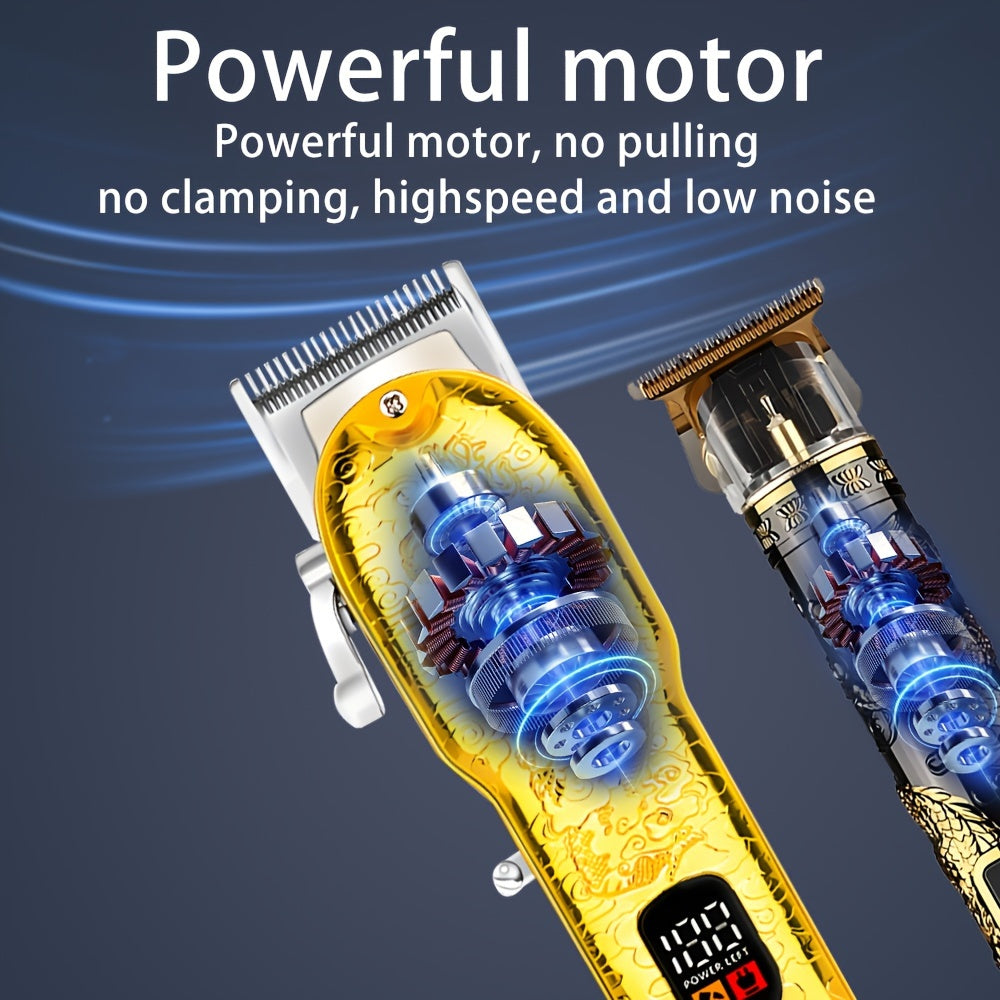 Set de cortapelos inalámbrico para hombres, profesional, potente, silencioso, recargable por USB