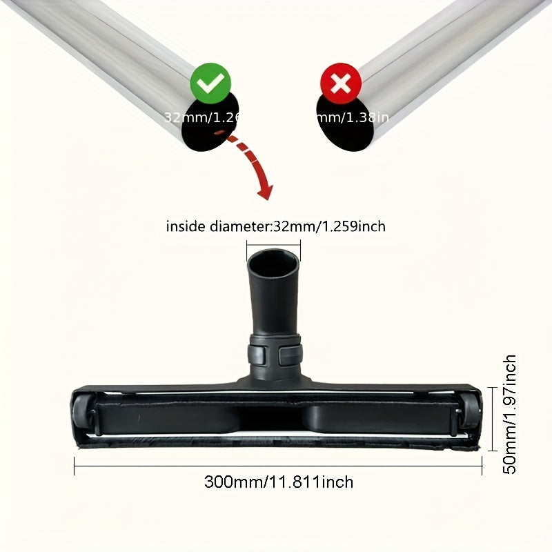 Universal 32mm Plastik Pol Tozalash Qo'shimchasi Bissell, Eureka, Dirt Devil, Electrolux, Panasonic, Kenmore va Shop Vac uchun mos bo'lgan mustahkam nam va quruq changyutgich aksessuari. Qattiq pol tozalash uchun mukammal, bu qo'shimcha ko'p funksiyali.