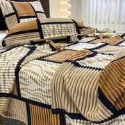 Plaid Throw Blanket Flannel Woven All-Season Machine Washable 100% Polyester