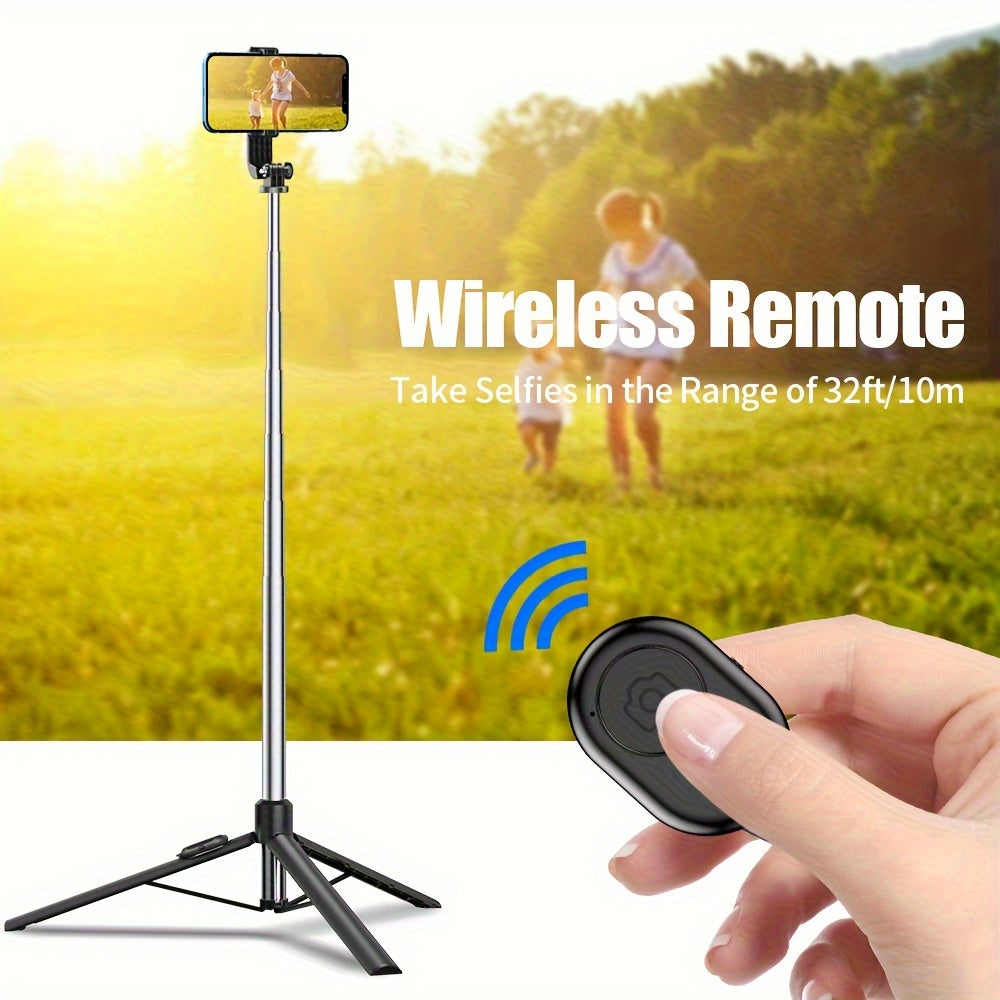 Selfie Stick Tripod with Wireless Remote Extends to 177.8 cm for Cell Phones and Smartphones