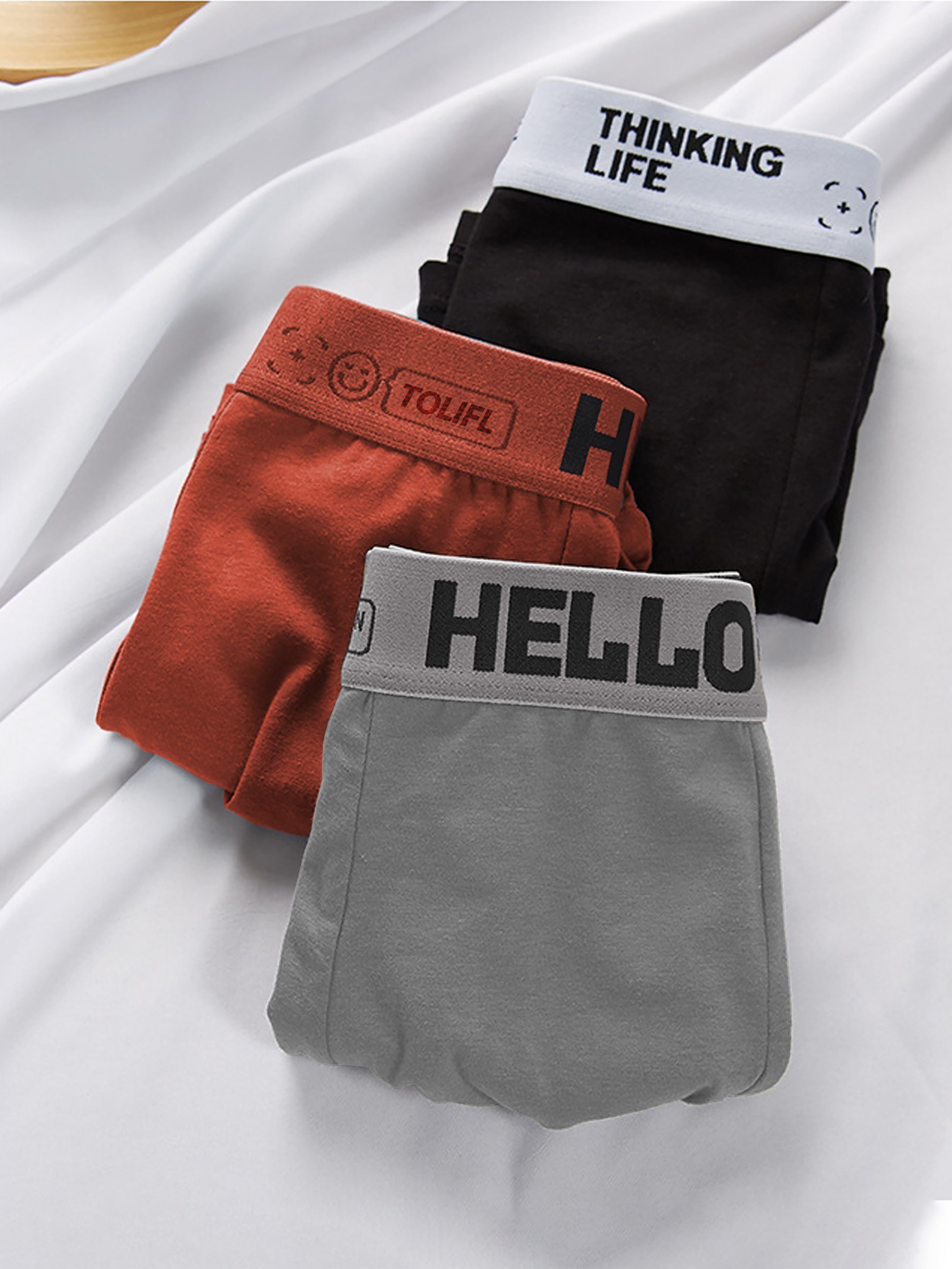 Men's Cotton Underwear Shortie Large Size Solid Color Medium Stretch Comfortable Casual