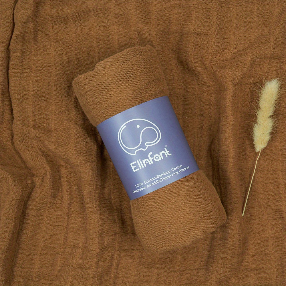 Muslin Swaddle Blanket for Newborns and Babies Solid Color Cotton Multi-Functional Wrap Towel