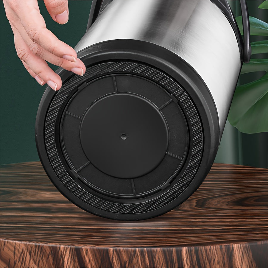 3L Stainless Steel Thermal Carafe Insulated Beverage Dispenser Pump Action No Electricity Needed