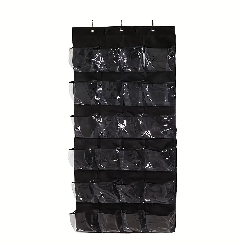 24-Pocket Hanging Shoe Organizer for Door Non-Woven Fabric Slippers and High Heels