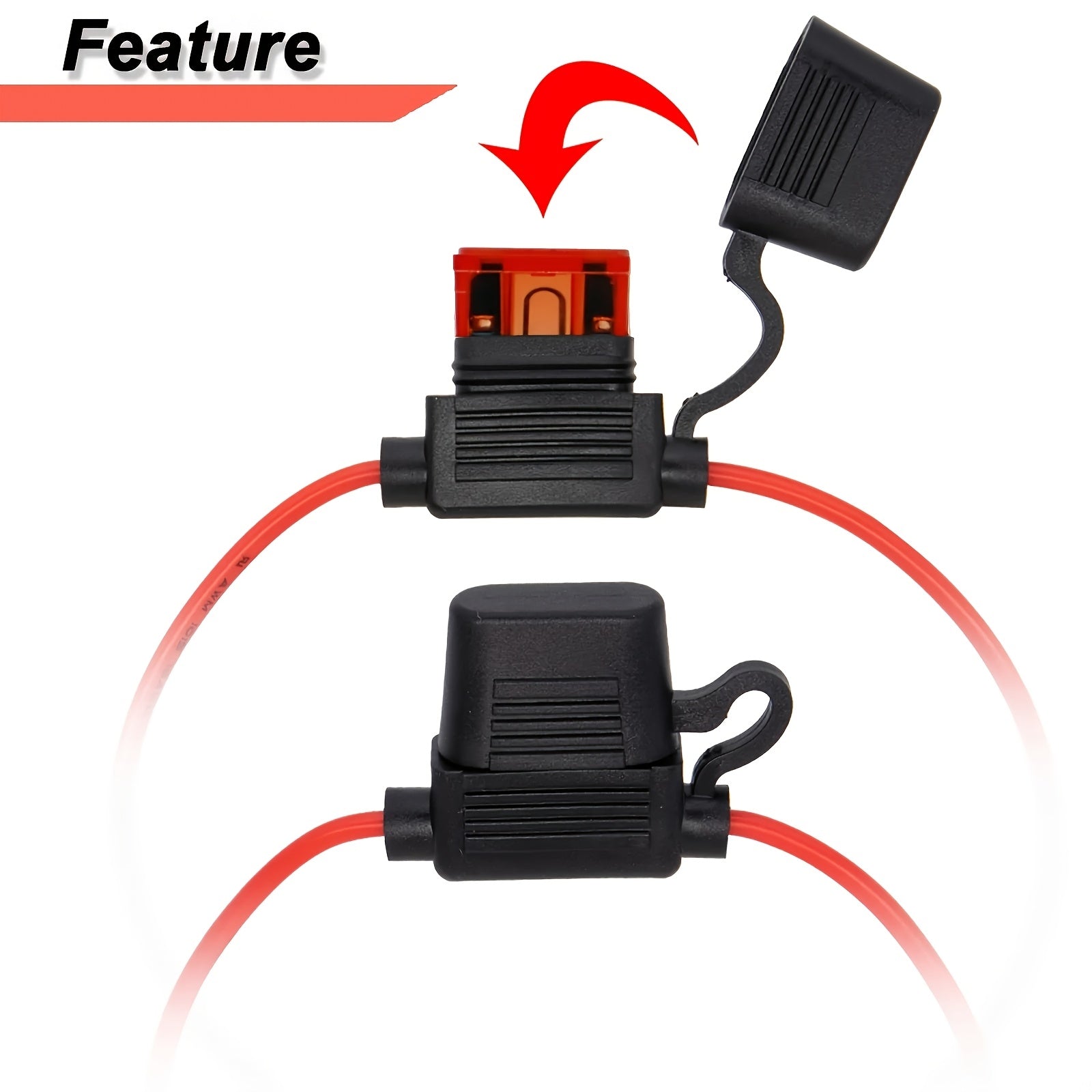 5pcs Inline Fuse Holders for Car Power Sockets Mini Blade 10A Auto Replacement