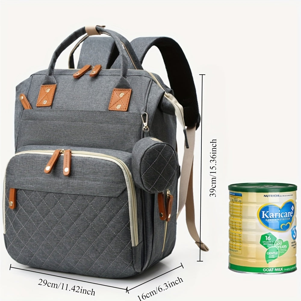 Diaper Backpack with USB Charging Port for New Parents Large Baby Bag with Multiple Compartments