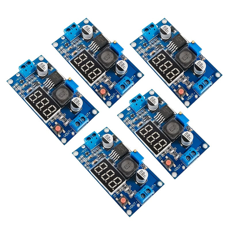 Adjustable DC-DC Buck Converter with LED Display 4-40V Input 1.25-37V Output High Efficiency Panel Mount