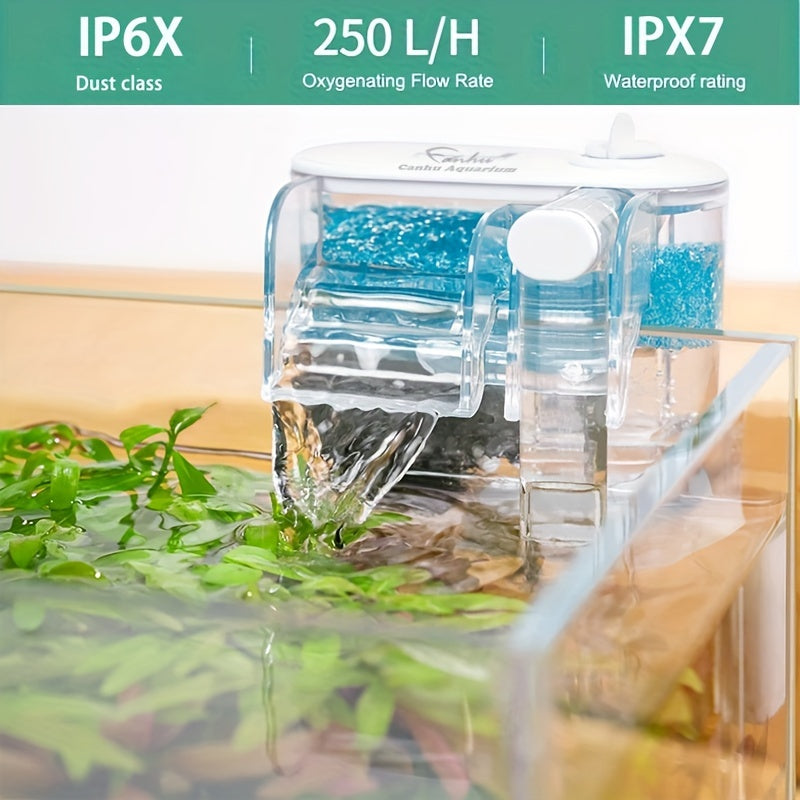 USB Aquarium Waterfall Filter Small Fish Tank Circulation Pump Silent 250L/H