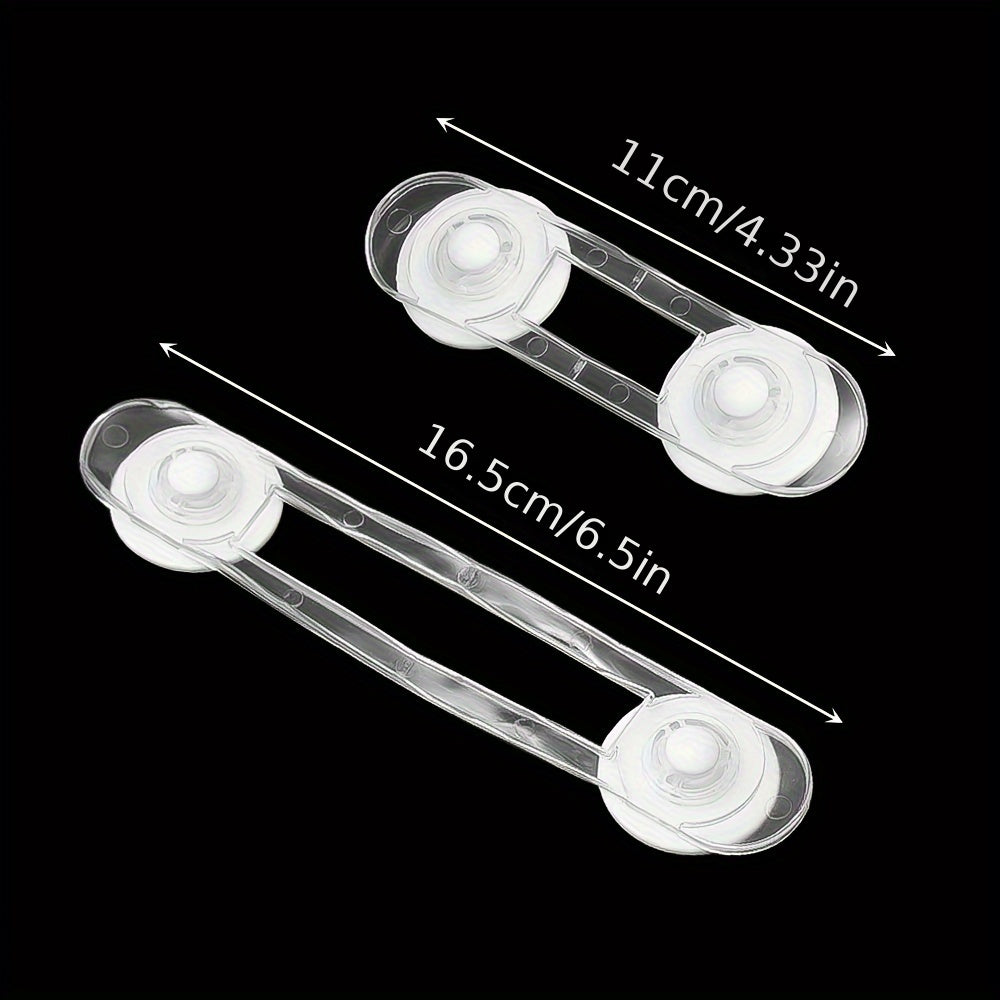 Set of 5 Transparent Latex-Free Safety Cabinet Locks and Straps for Childproofing