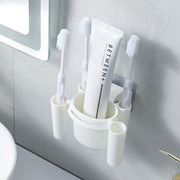 Bathroom Wall-Mounted Toothbrush Holder with Storage and Organization