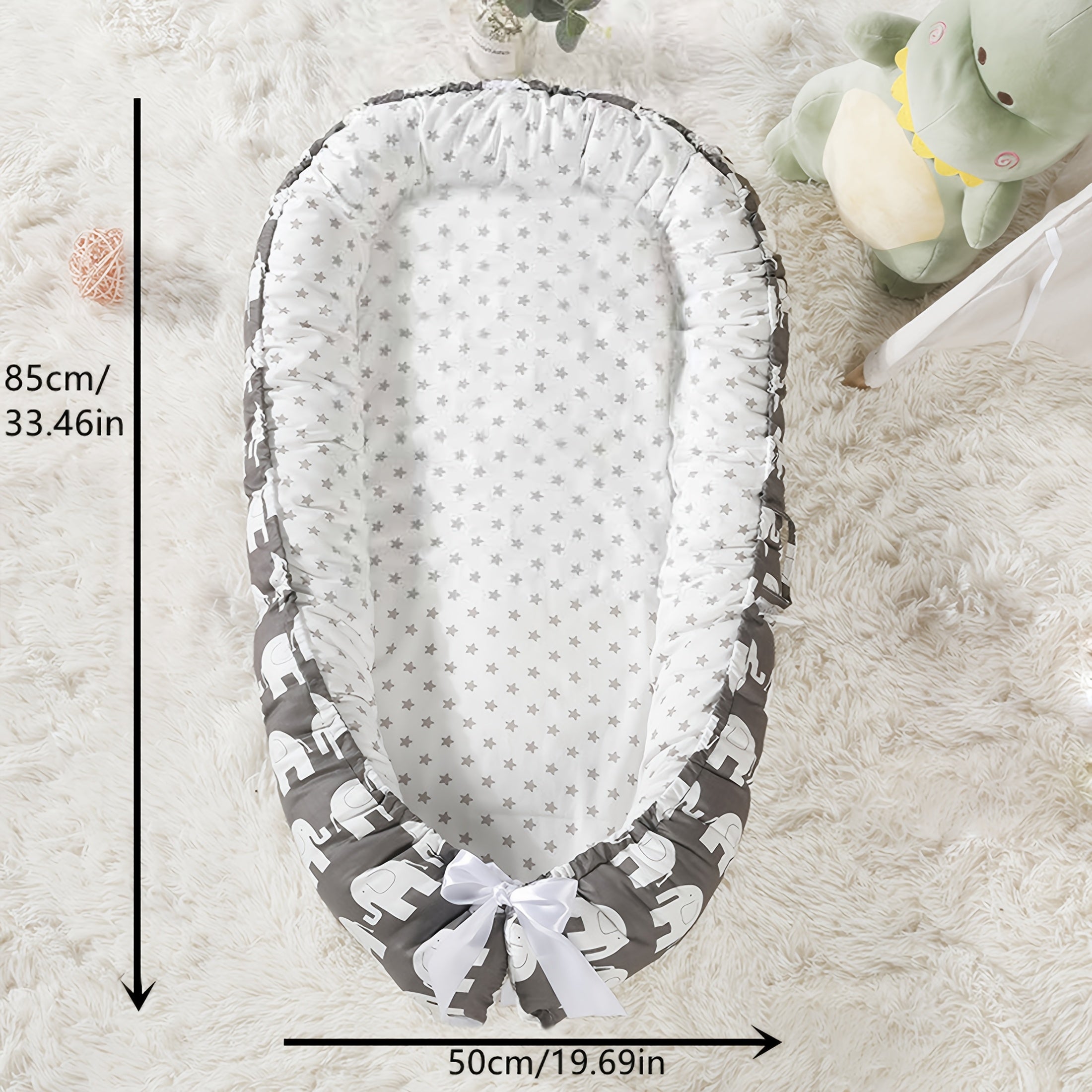 Kids Travel Bed Portable Foldable Washable with Anti-Pressure Cotton and Removable Pillow