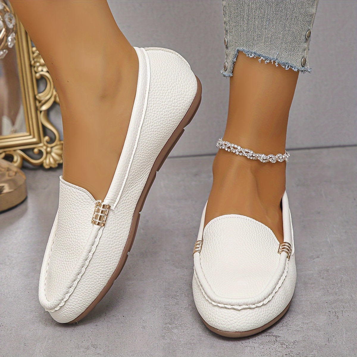 Однотонные балетки для женщин с дышащей фланелевой подкладкой и подошвой из TPR, подходящие для всех сезонов.