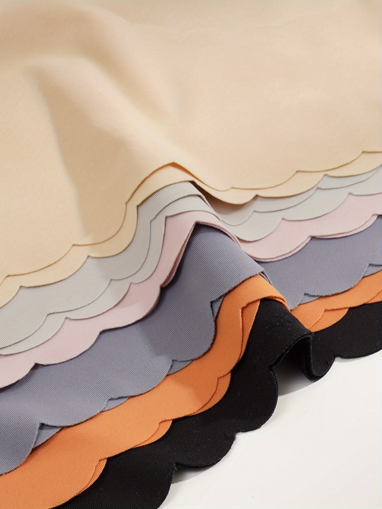 6 Pack Seamless Solid Briefs with Scallop Trim Breathable Comfortable Panties