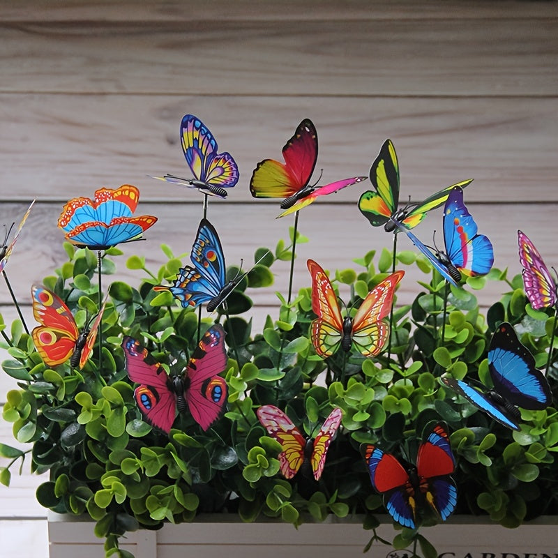 10 Colorful Butterfly Garden Stakes Outdoor Patio Decor Set of 10