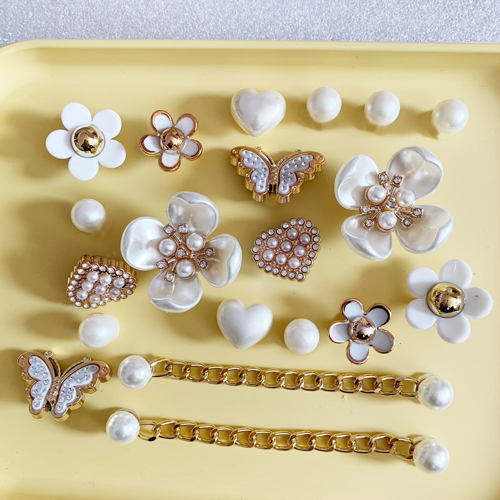 набор из 20 декоративных украшений для обуви с цветочными бабочками, съемные украшения для сандалий