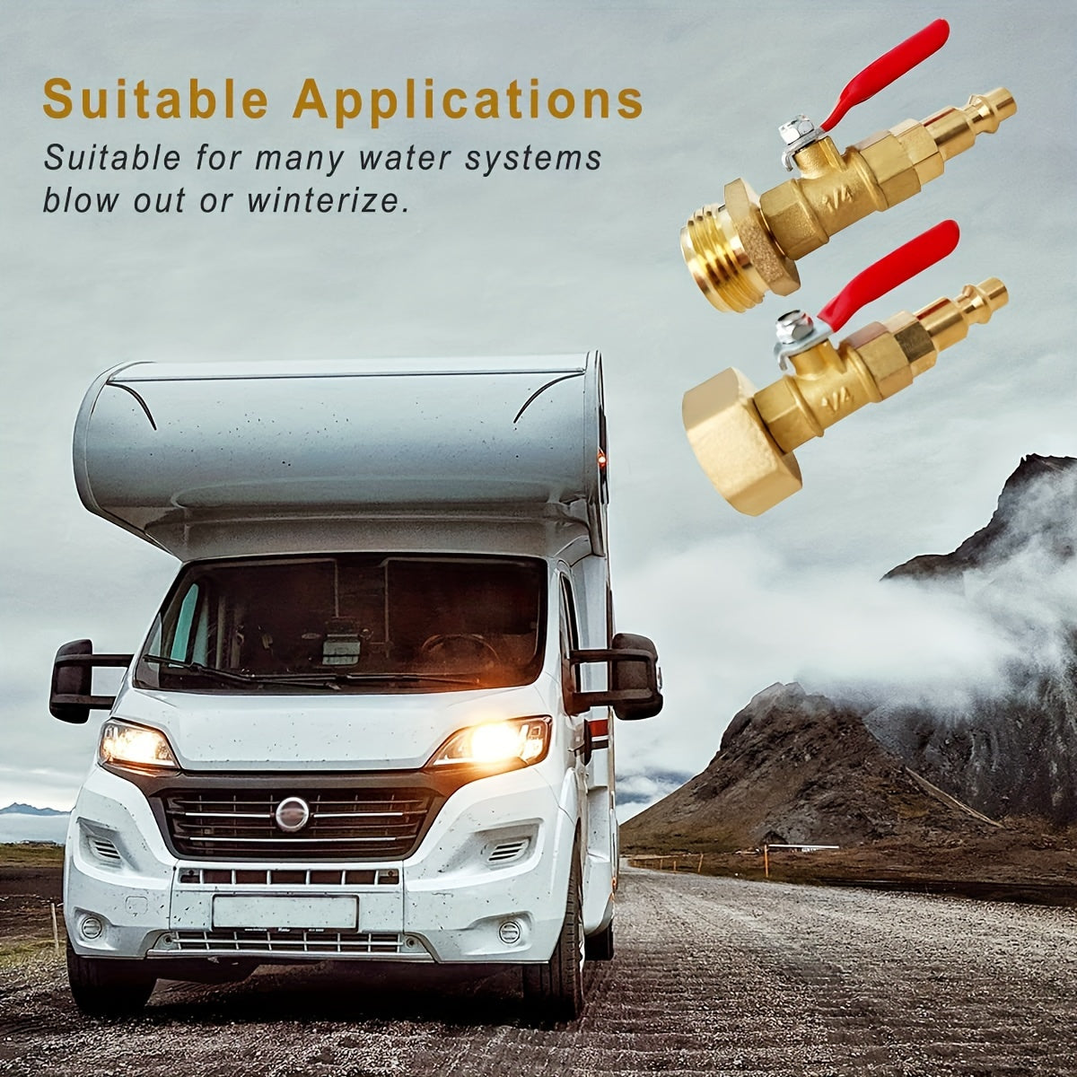 Adaptador de vaciado de invierno para RV, conector rápido de 1/4" y rosca de jardín de 3/4"