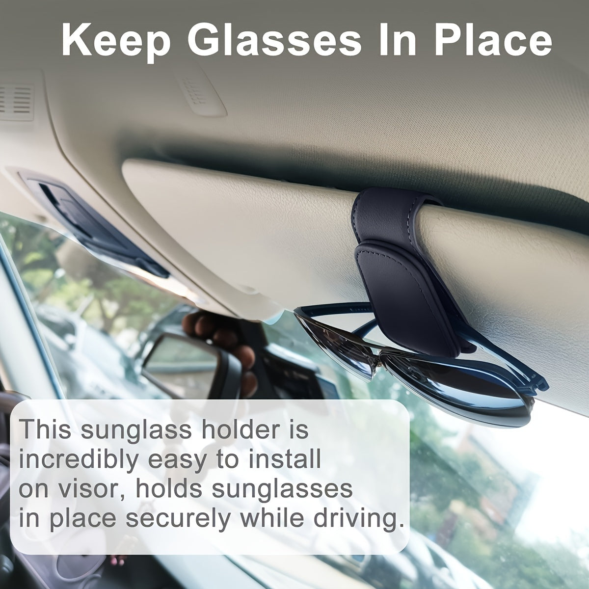 Держатель для автомобильных очков, зажим из кожи с магнитом, вешалка для очков с отсеком для карт