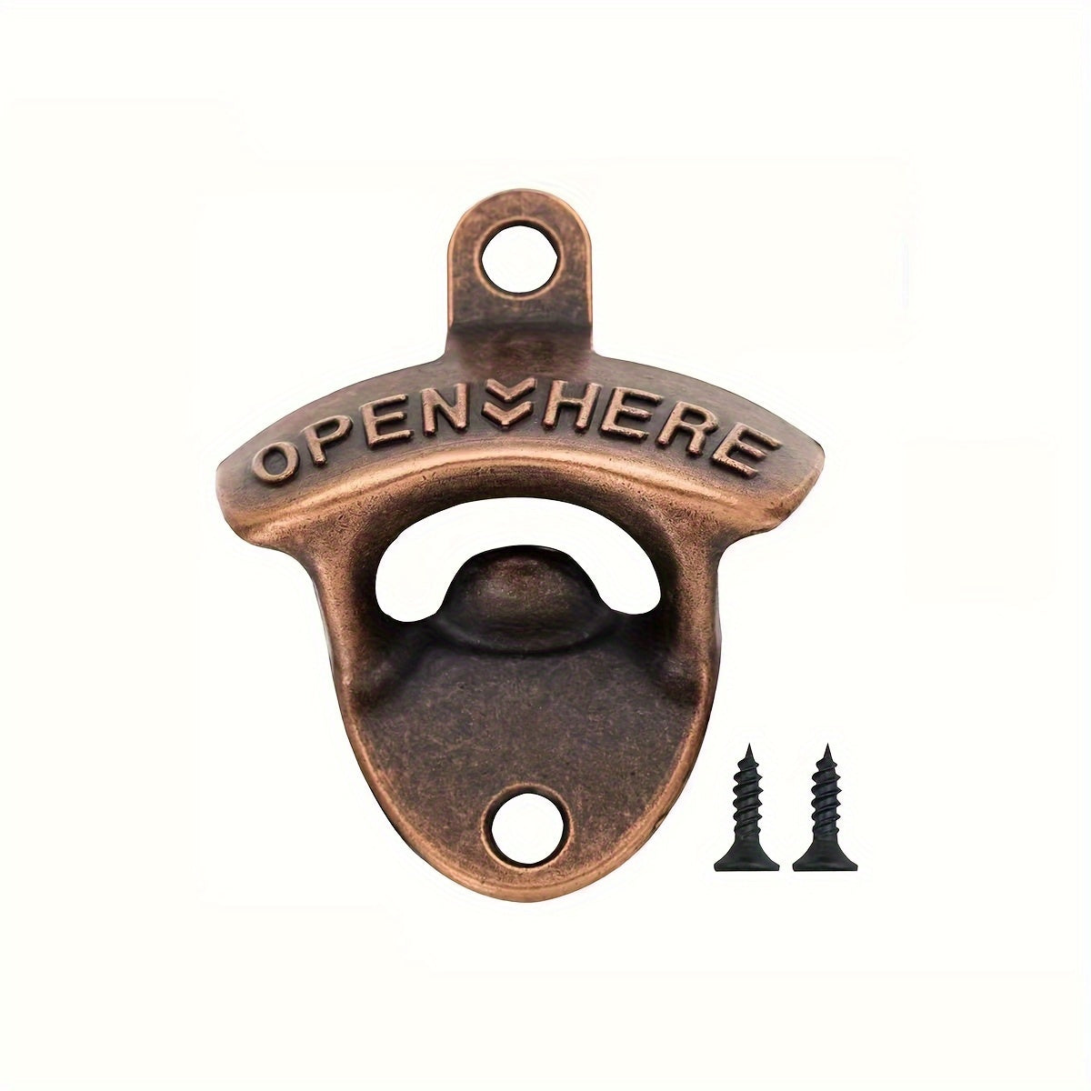 Zinc Alloy Wall-Mounted Beer Bottle Opener Rustic Finish Multiple Colors