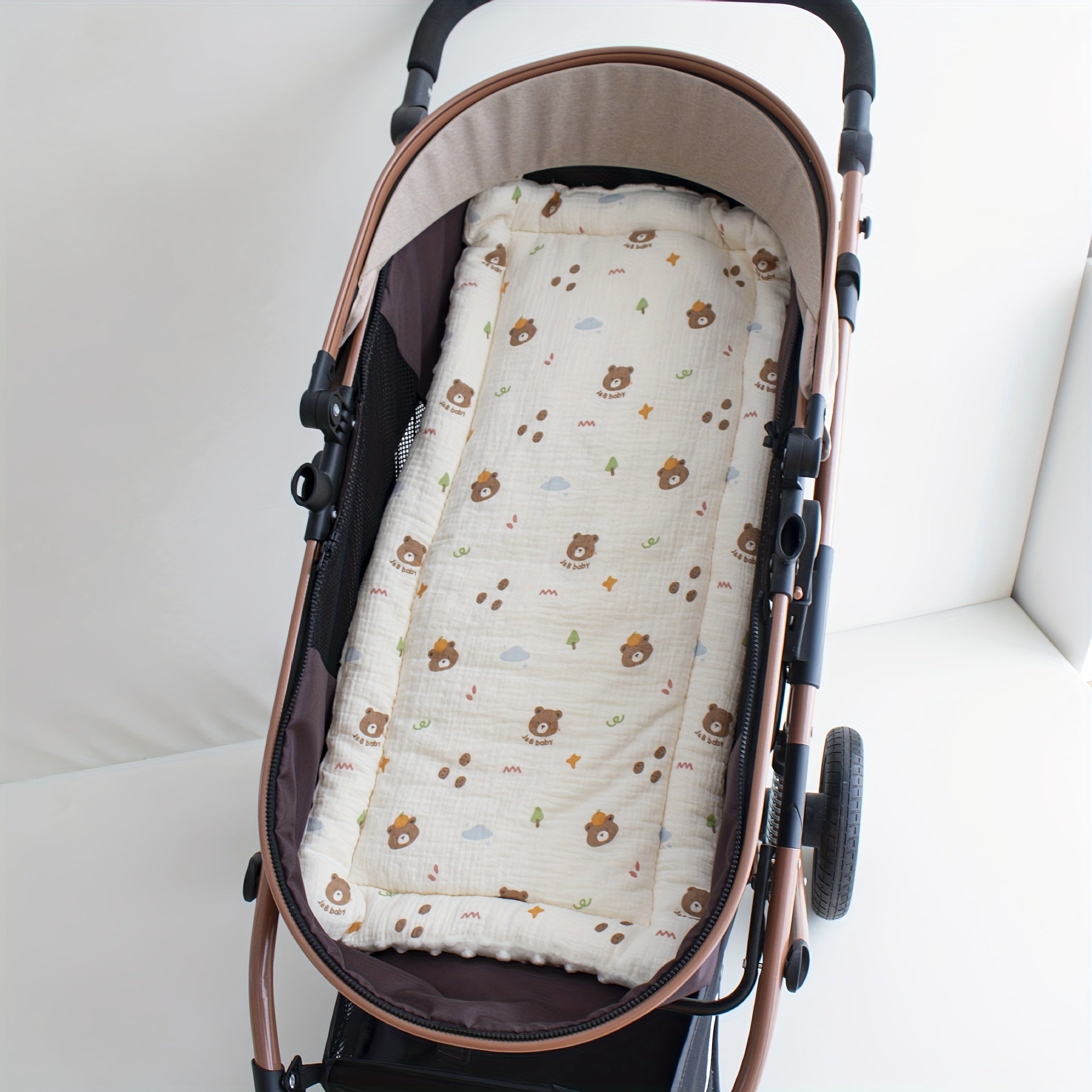 Alfombrilla para cochecito de niños, de felpa de gasa, terciopelo de frijol, suave y cómoda, accesorio para bebé