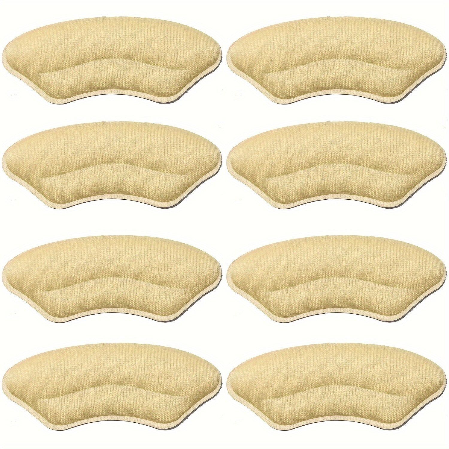 8-Pair Self-Adhesive Heel Cushion Pads Black Beige Nude Shoe Inserts