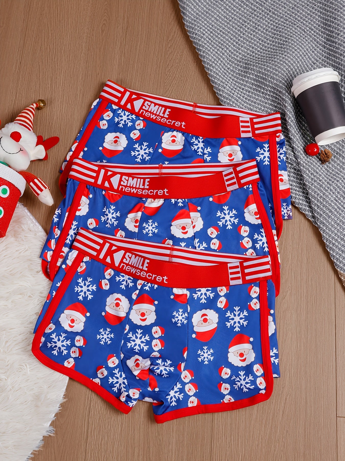 Men's Striped Boxer Briefs Polyester Blend Elastic Waist Color Block Casual