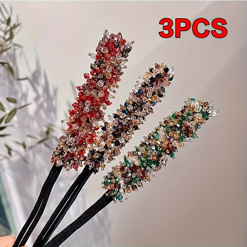 Elastic Crystal Hair Tie for Women Sparkling Rhinestone Decorative Hair Loop Stylish Hair Accessory
