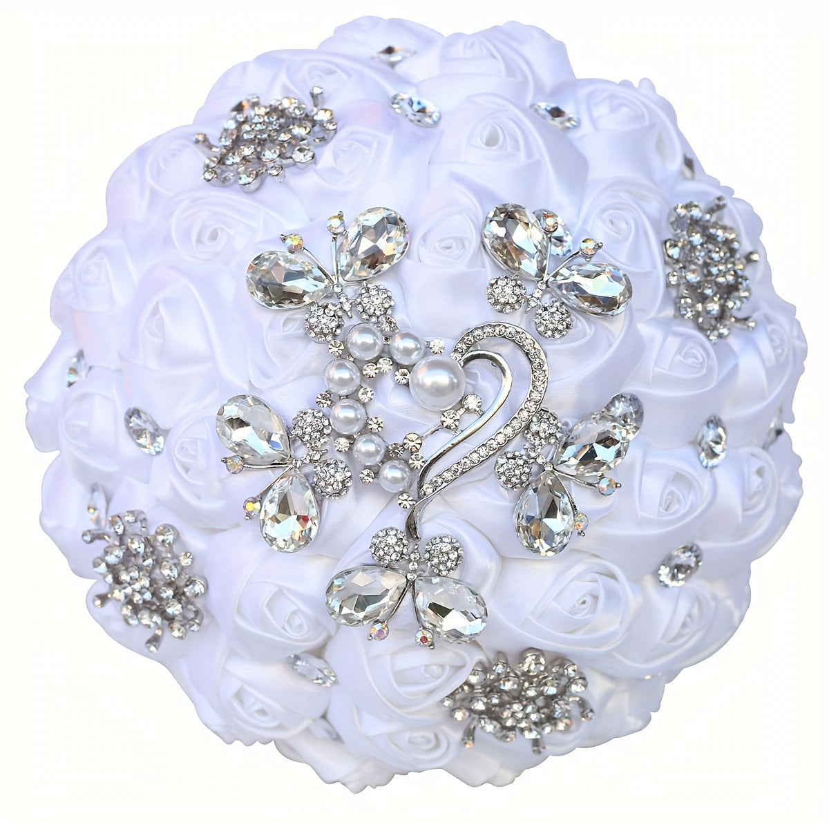 Handcrafted Rose Bridal Bouquet Satin Flowers for Weddings and Parties