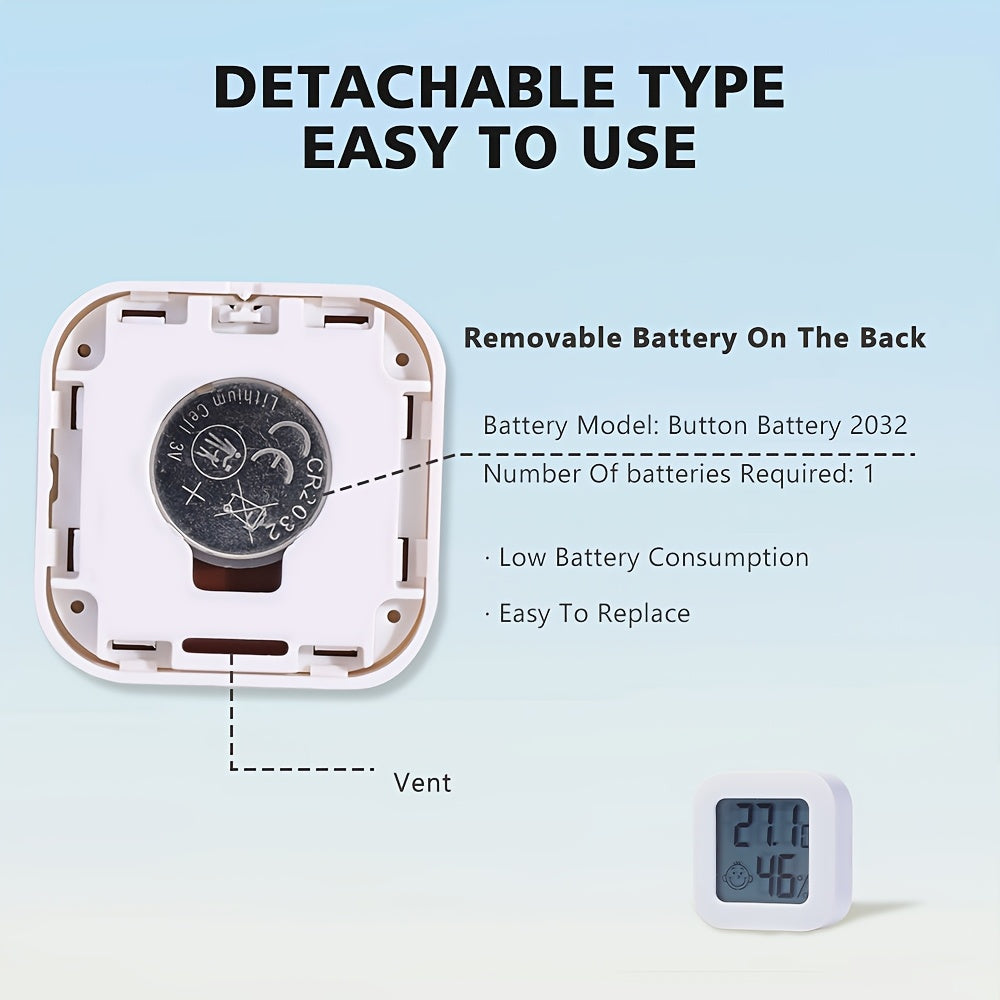 Termómetro digital para temperatura y humedad Pantalla Alimentado por batería Plástico