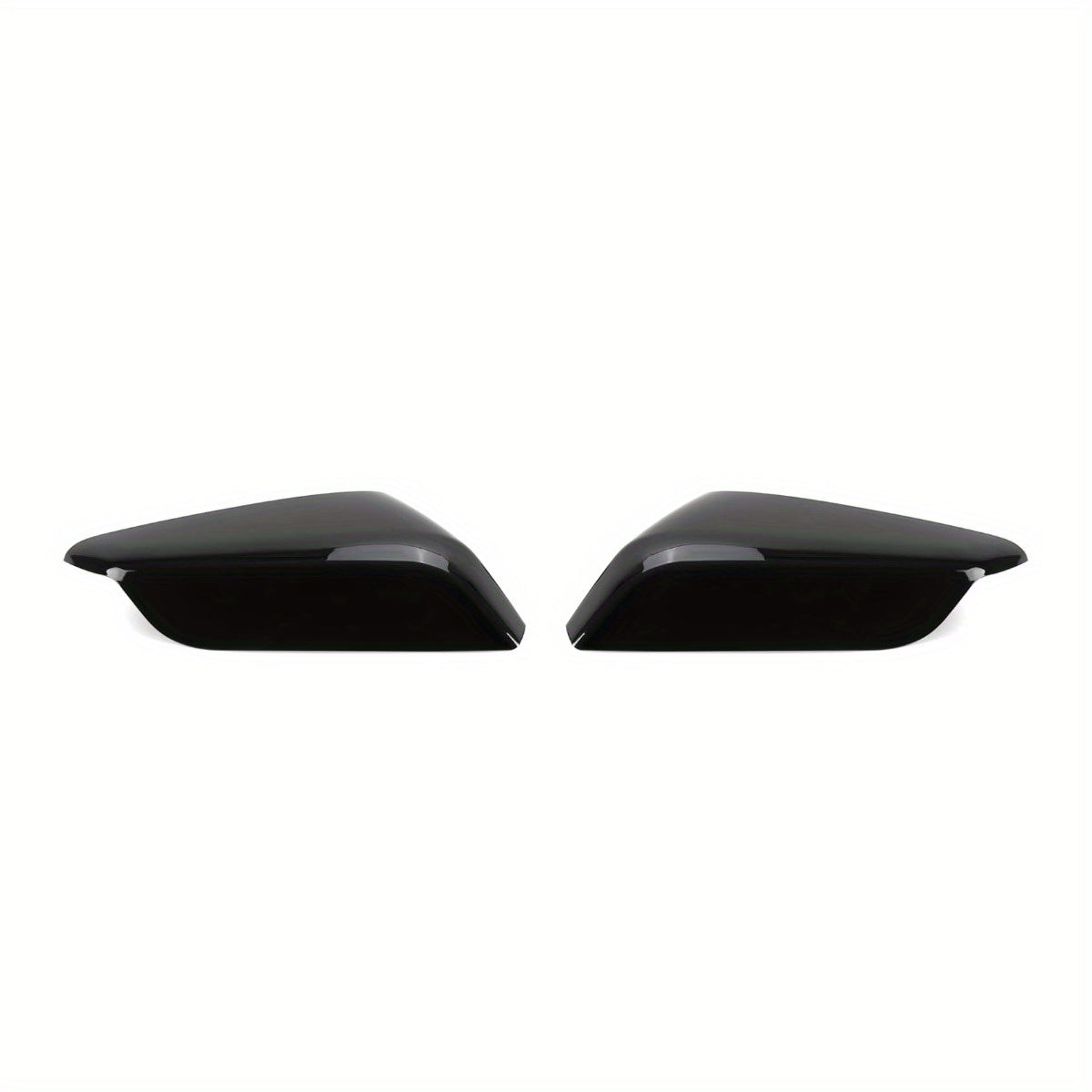 Pair of 2 Black Plastic Mirror Covers for Malibu 2016-2022 Convex Lens
