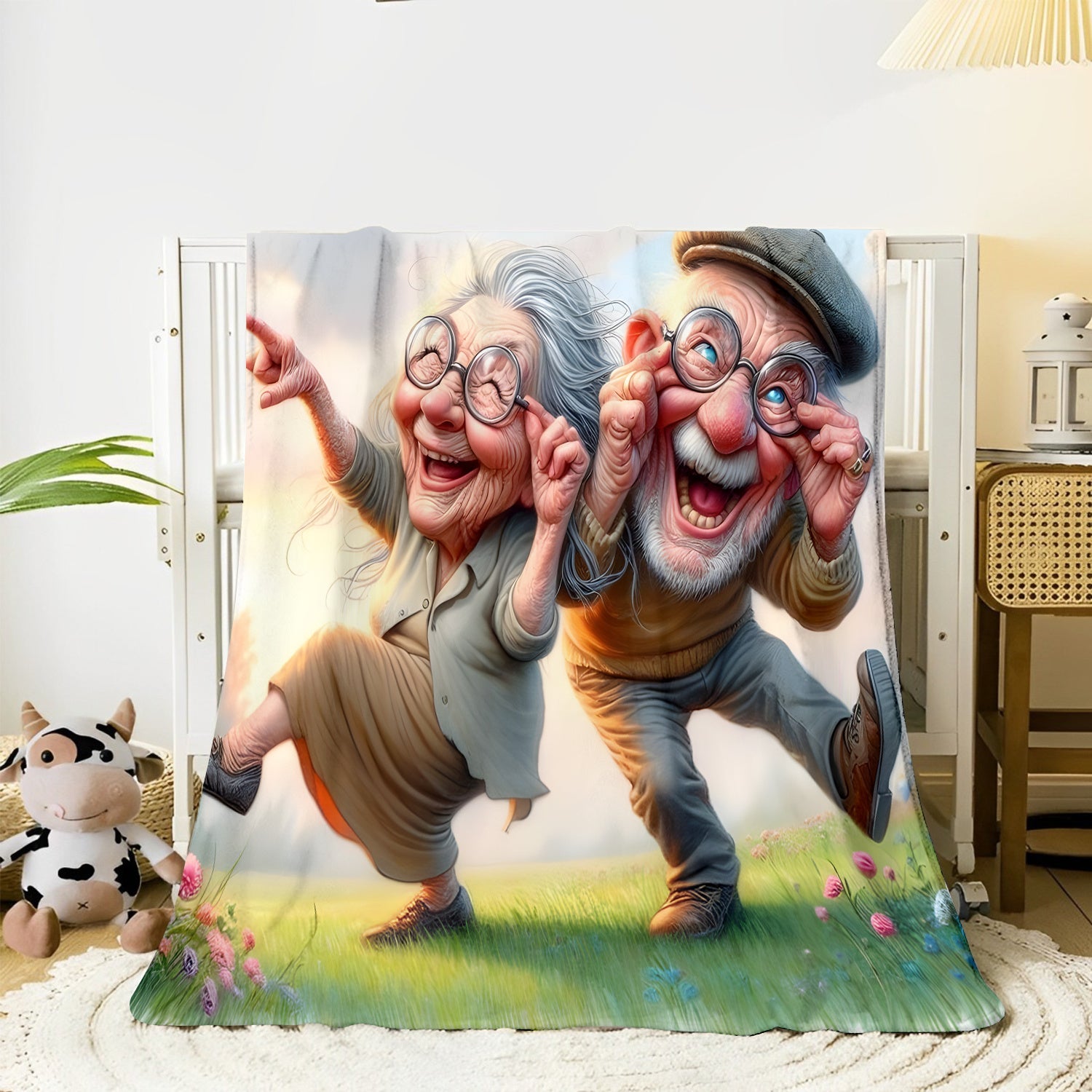 Grandparents Throw Blanket Flannel Snuggle Decor Gift