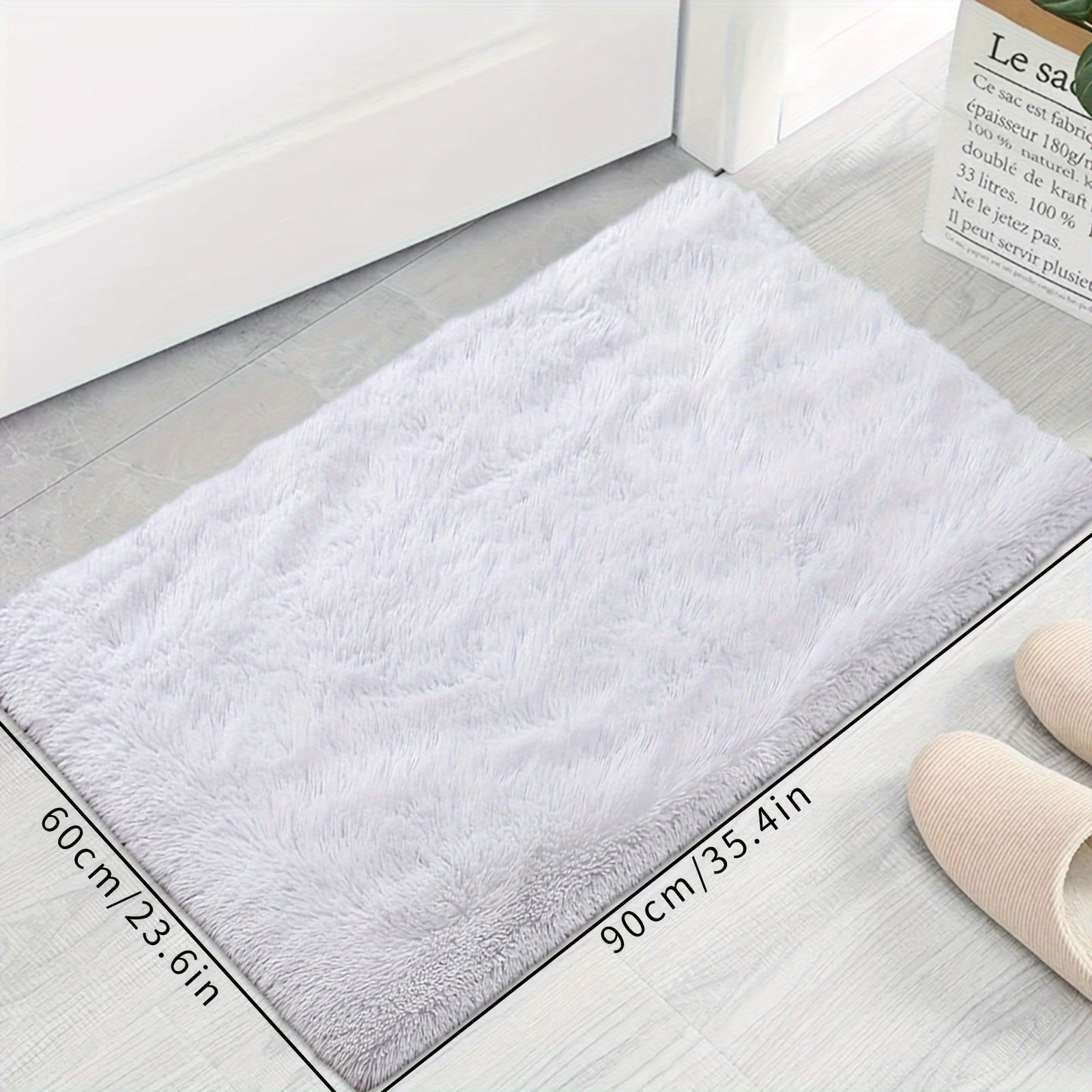 Plush Long-Hair Carpet for Bedroom or Living Room, Soft and Thick