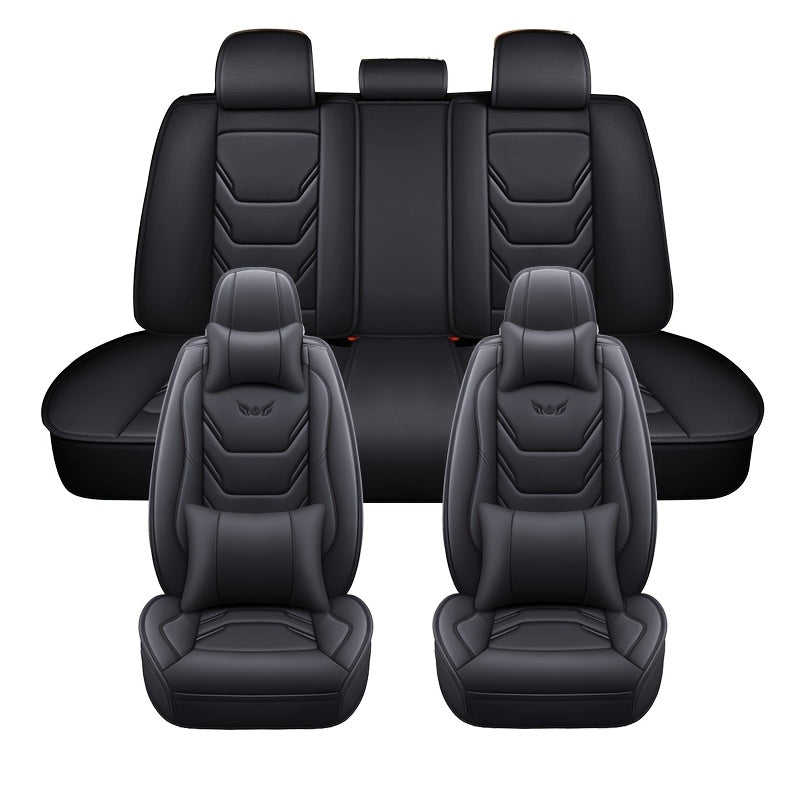 Universal Faux Leather Car Seat Cover Set for All Seats Four Seasons