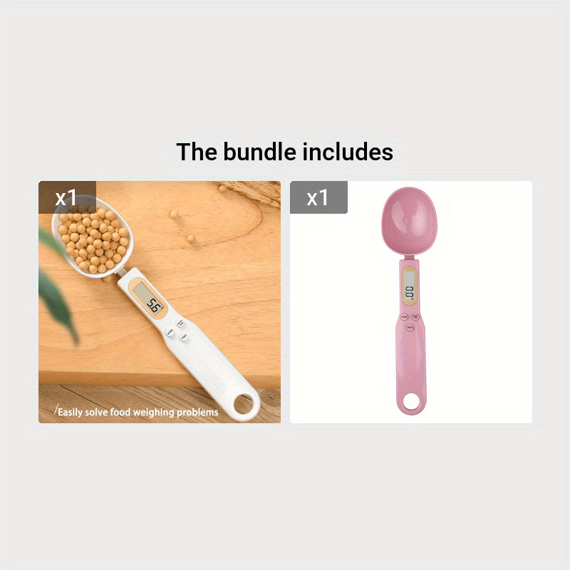 Digital Kitchen Scale with Precision Measuring Spoon 500g Battery Powered