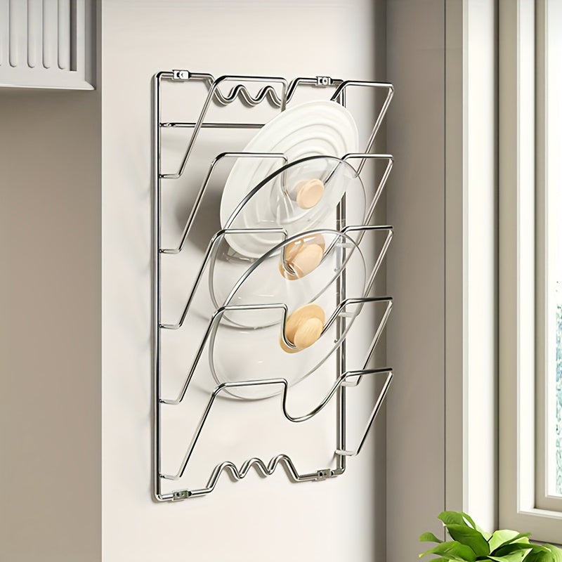 Металлическая подвесная органайзер для крышек кастрюль, кухонная полка для хранения кастрюль и крышек