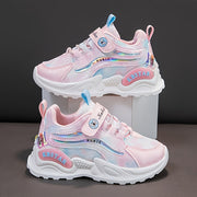 Girls' Casual Chunky Sneakers for Kids Non-Slip Lightweight Breathable Stripes Low Top