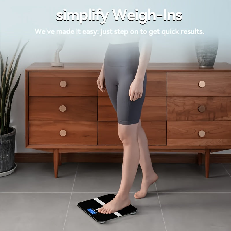 1 dona LED orqa yoritgichli hammom shkali, temperli shisha, uy, fitnes va tashqarida foydalanish uchun mos. Batareyalar kiritilmagan.