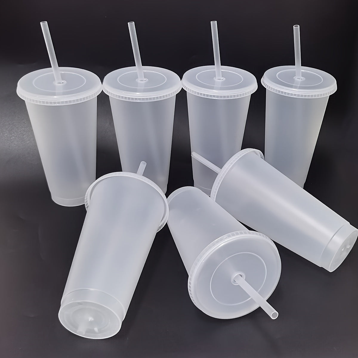 10 Pack Reusable Plastic Tumblers with Lids and Straws 24oz Leak-Proof Party Drinkware