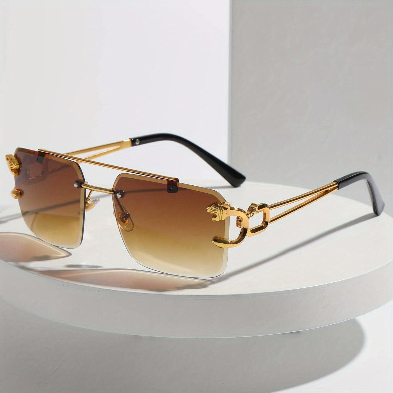 Erkaklar uchun kvadrat ramkasiz moda ko‘zoynaklar yengil optik ko‘zoynaklar