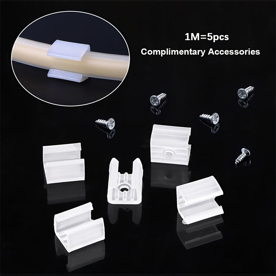 Luz de tira LED COB flexible de 220V 12W/m para interior y exterior, cortable, blanca