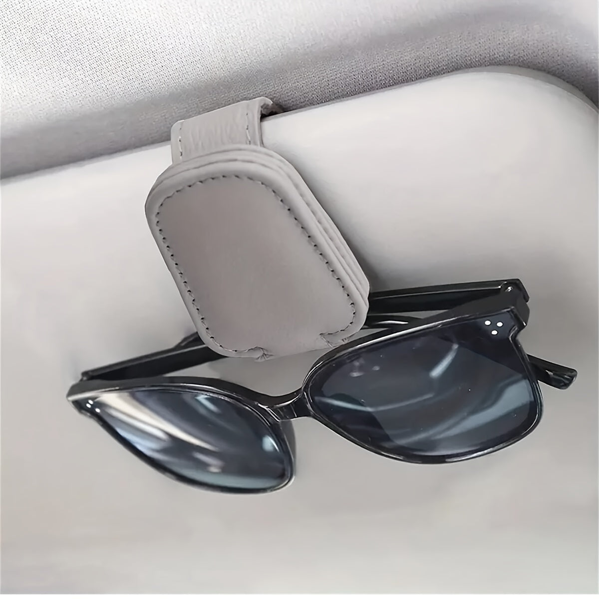 Magnetic PU Leather Car Visor Organizer for Women Durable Eyewear Holder