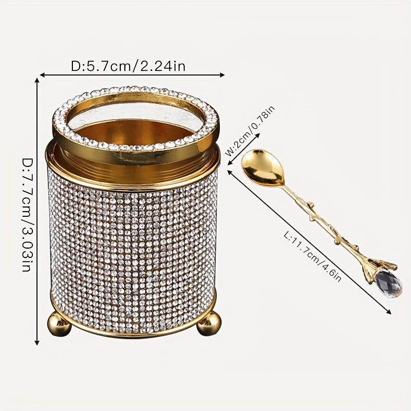 Set of 6 European-Style Light Luxury Iron Spoons with Storage Bucket for Tea Desserts