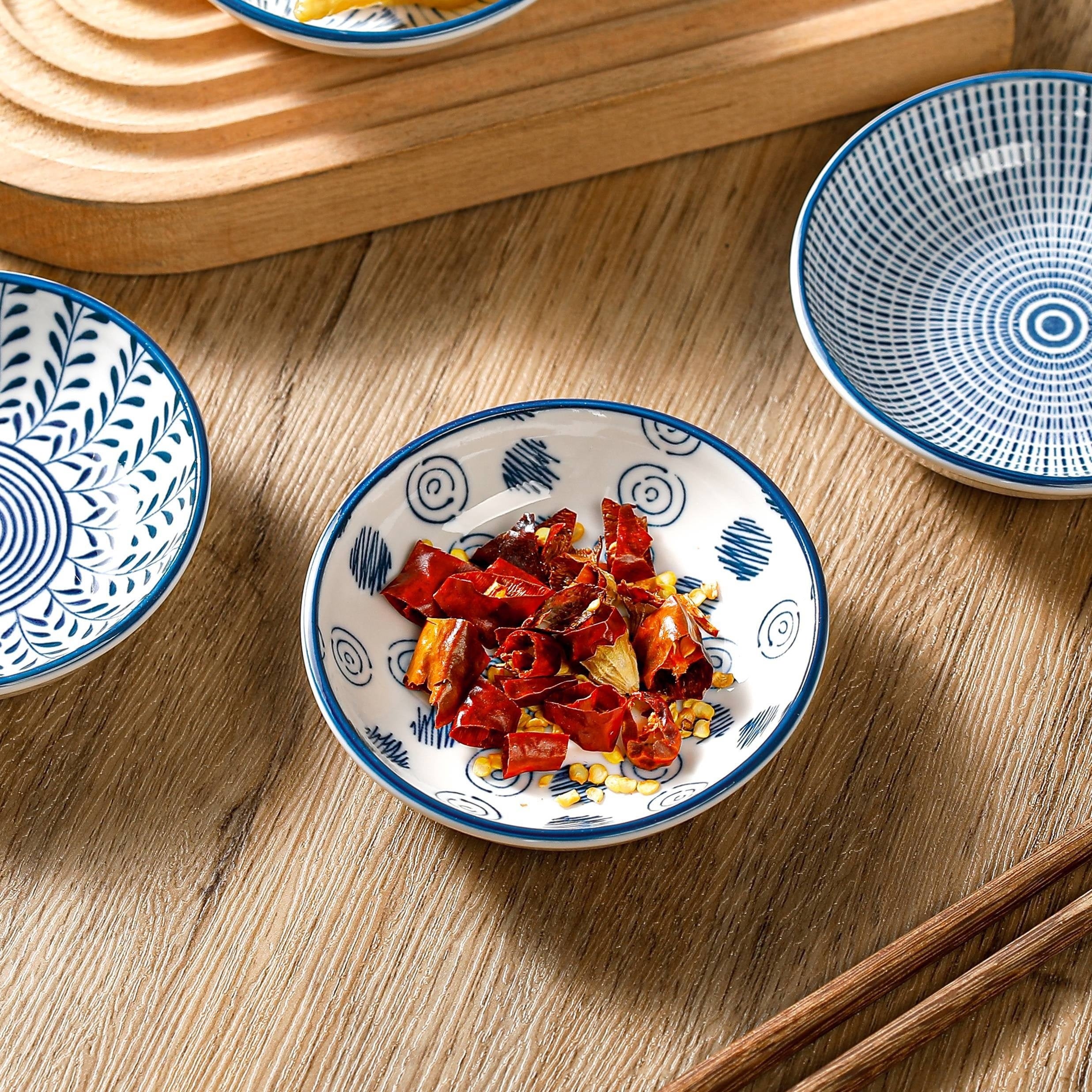 Set of 6 Ceramic Dipping Sauce Dishes for Soy Sauce Vinegar and Condiments