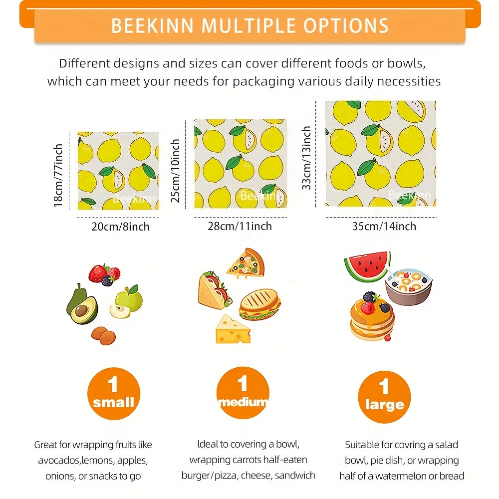 Qayta ishlatiladigan asalari mumli oziq-ovqat qopqog'i - Elektr energiyasiz oziq-ovqat saqlash uchun ko'p maqsadli yog'li qog'oz - Muzlatgichda xavfsiz oshxona asbobi
