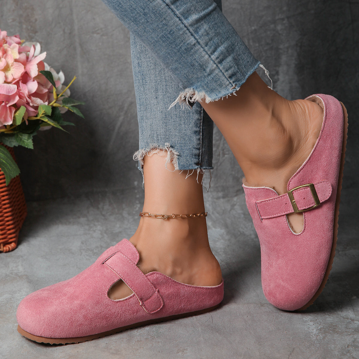 Women's Slip-On Shoes Fabric Wide Cushion Sole Beige Pink Caramel