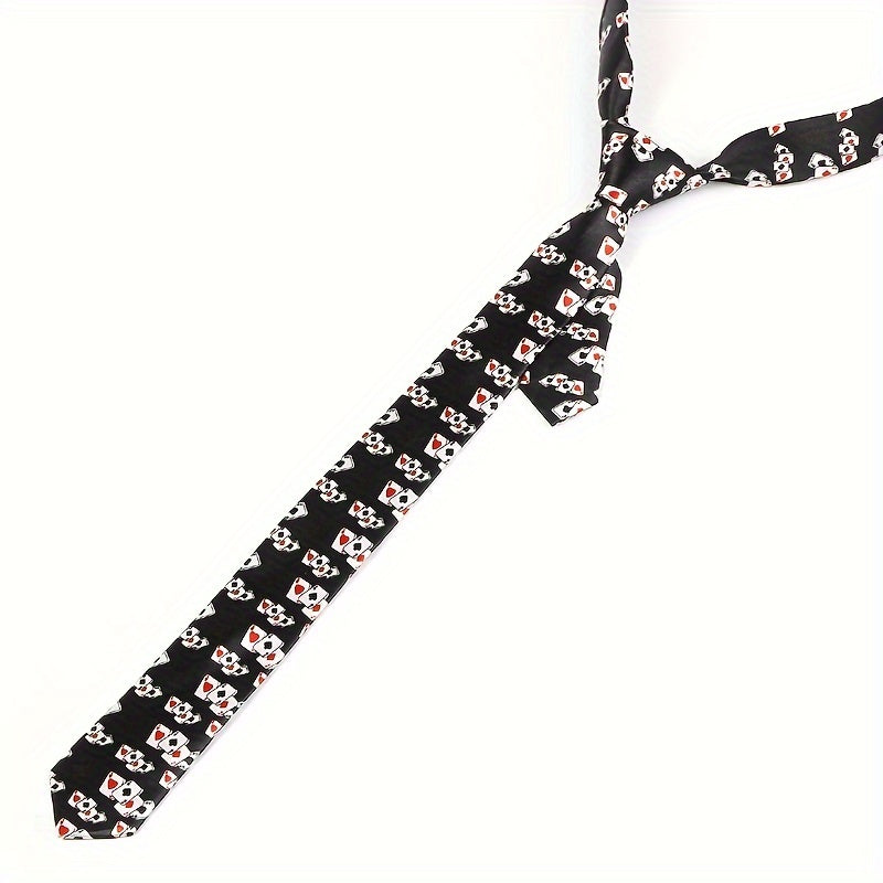 Мужской полосатый галстук с дизайном игральных карт для свадебных друзей и студентов