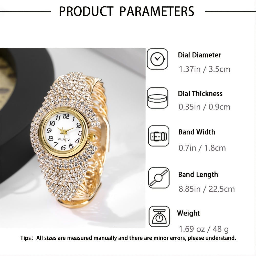 Women’s Bohemian Luxe Watch with Rhinestones and Elegant Design