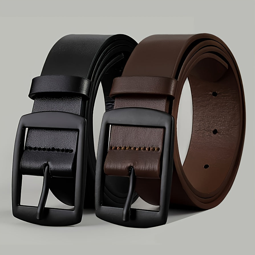 Luxury Faux Leather Belts for Men and Women with Metal Pin Buckle Plus Size Suitable for Jeans
