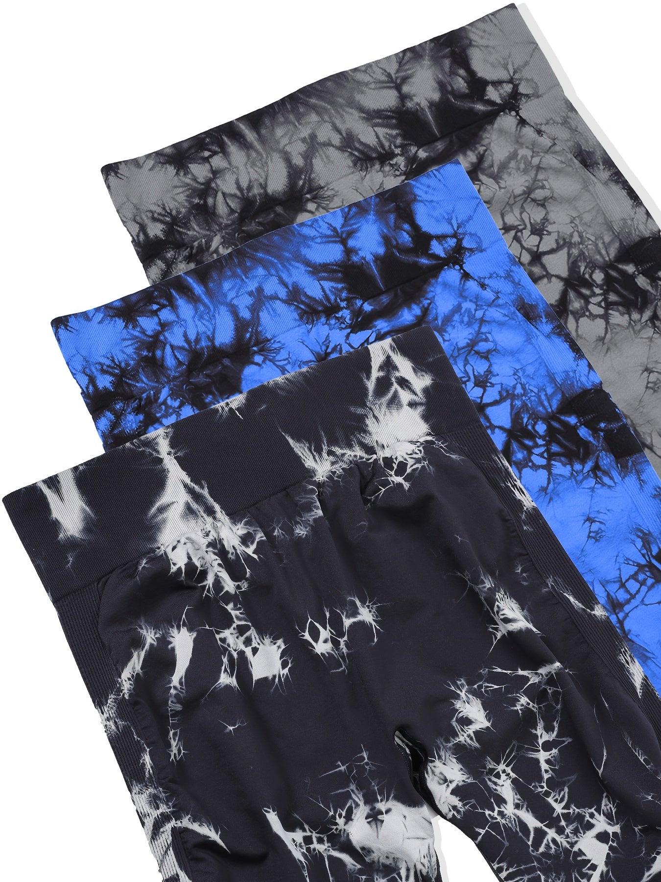 Women's Seamless High-Waisted Leggings with Tie-Dye Marble Print for Yoga and Fitness