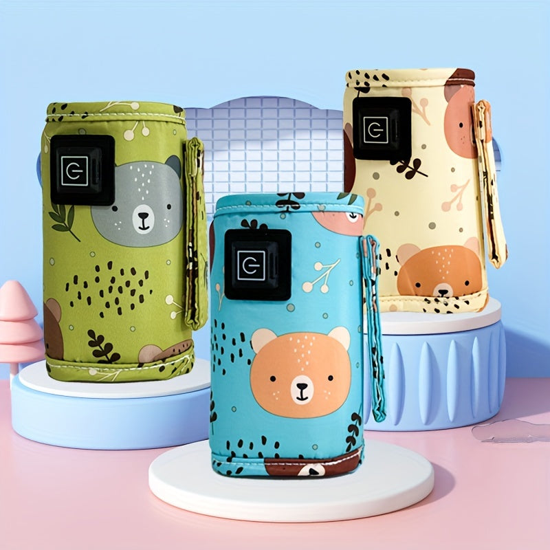 USB-Powered Portable Bottle Warmer for Travel and Camping with Animal Designs